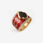 18-karat gold Kabe-covered ring with kiswah, special design