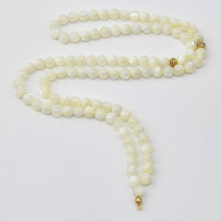 Mother of Pearl Stone Rosary | 99 pieces Gold Plated