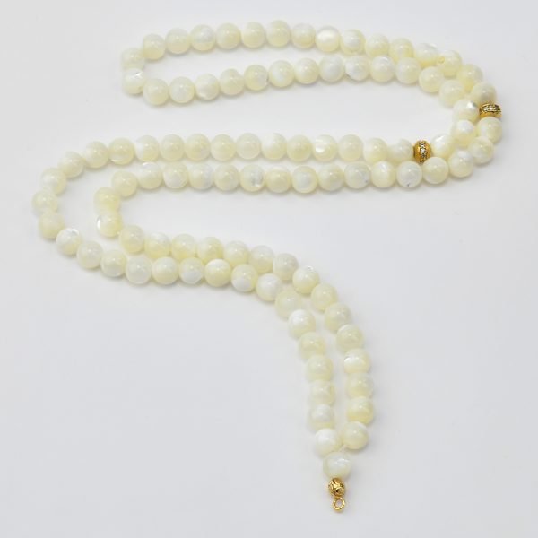 Mother of Pearl Stone Rosary | 99 pieces Gold Plated