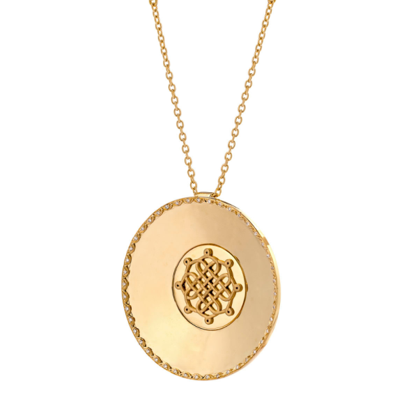 18K Gold Diamond Masterpiece Necklace CS-002-001 18-karat gold and diamond necklace with star/flower motif