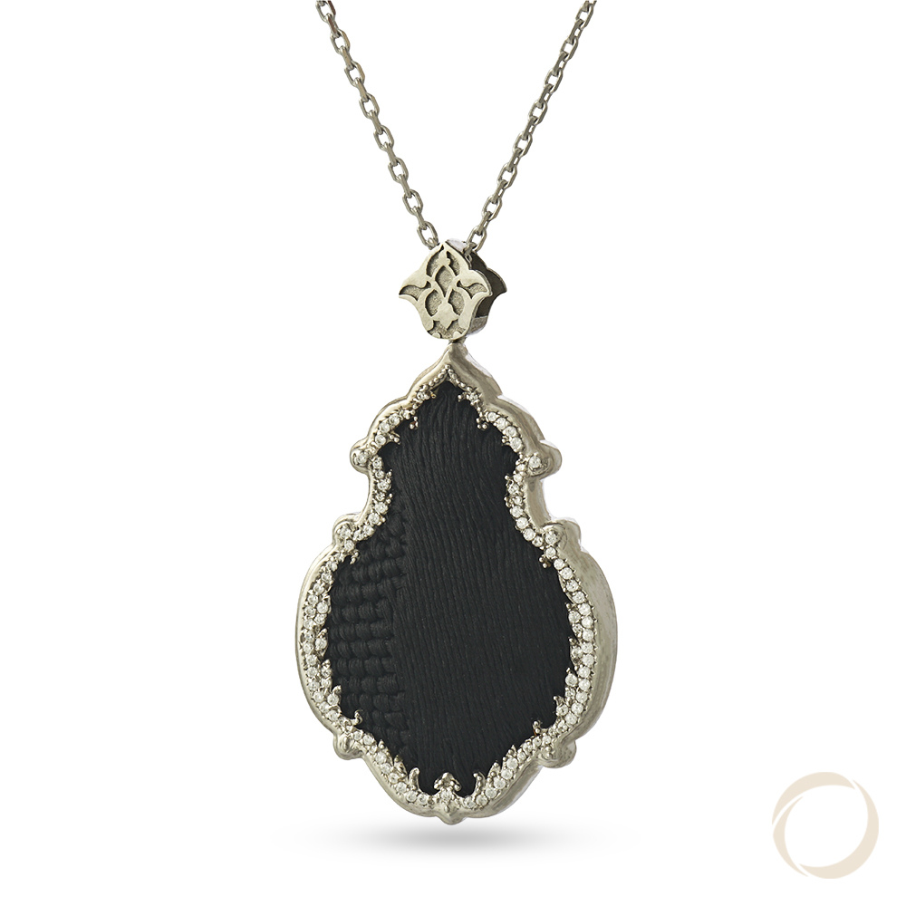 925 sterling silver, stone-detailed, Kaaba Cover motif Kaaba Covered Necklace.