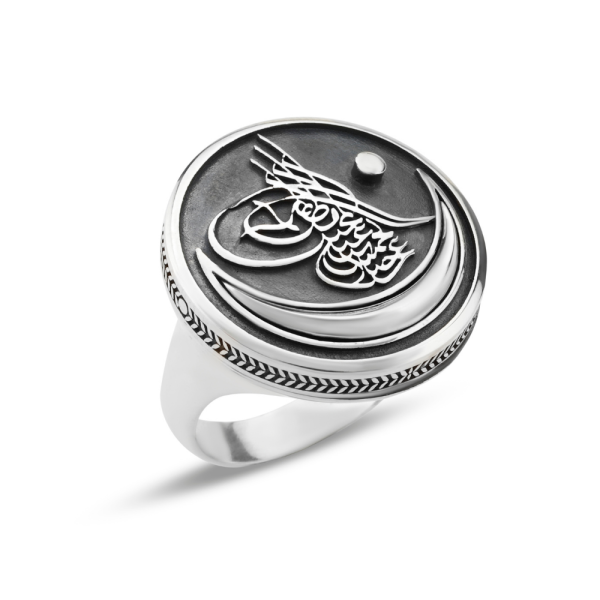 925 Sterling Silver Crescent Seal Ring