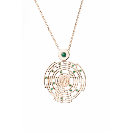 Unity Collection emerald and diamond gold necklace