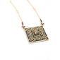 18-karat gold and dark metal, embroidery motif Embroidery-Gold Necklace