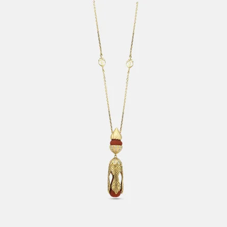 18K Gold Sultan Tassel Necklace with Diamonds - Image 1