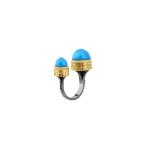 18-karat gold and turquoise stone, double dome motif Double Dome Ring.