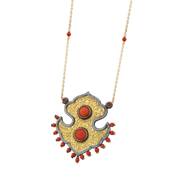 18K Gold Mercan-ı Sultan Necklace GCS031001 18-karat gold and coral-detailed Mercan-ı Sultan Necklace.
