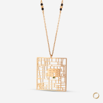 18-karat gold, teardrop-shaped, embroidered Gold Embroidery Necklace.