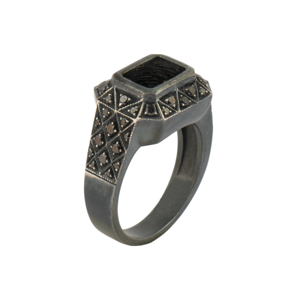 925 Sterling Silver Diamond-Set Asalet-i Kabe Covered Ring SKS215-SPWQ (2)