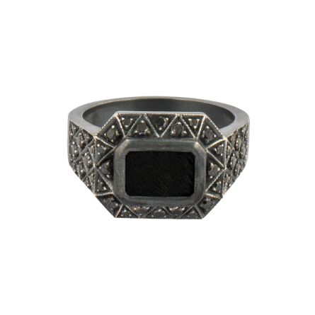 925K Sterling Silver Ring with Diamonds and Asalet-i Kaaba Cover - Image 2