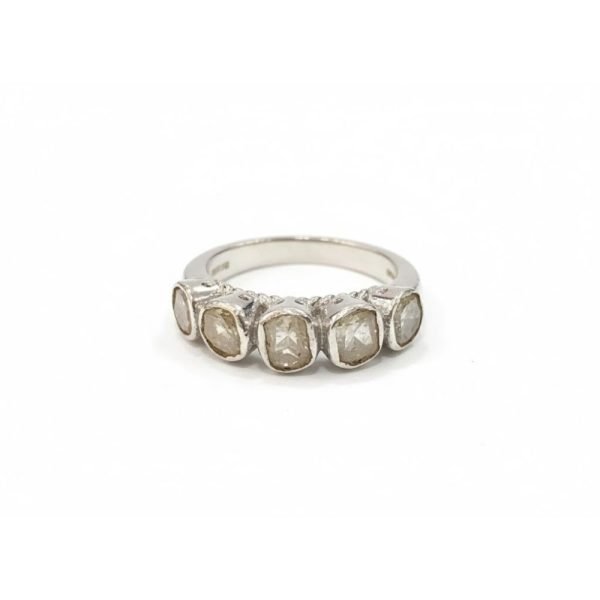 Five-Stone Raw Diamond Silver Ring SDJ001014