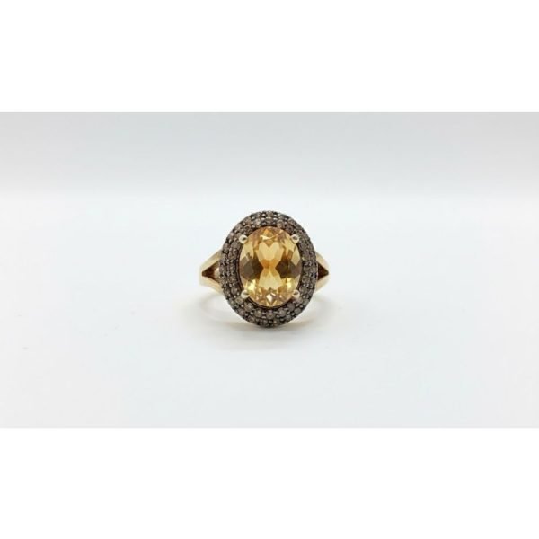 Topaz Sun Diamond Silver Ring SDJ001026