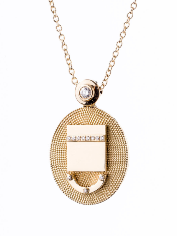 18 Ayar Altın Modern Nostalji Kolye