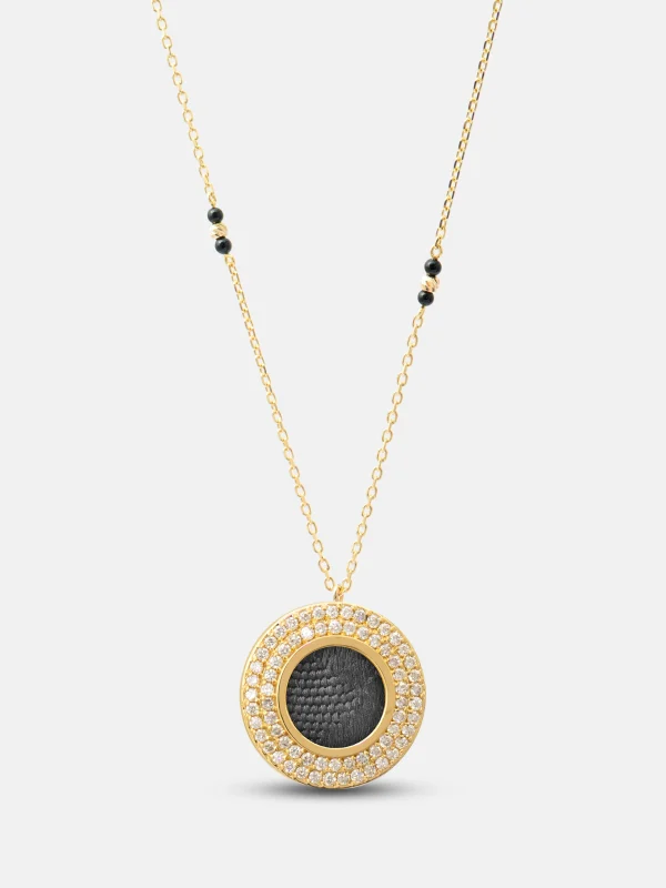 18 ayar altın zincirli yuvarlak kesim tektaş zirkon kolye