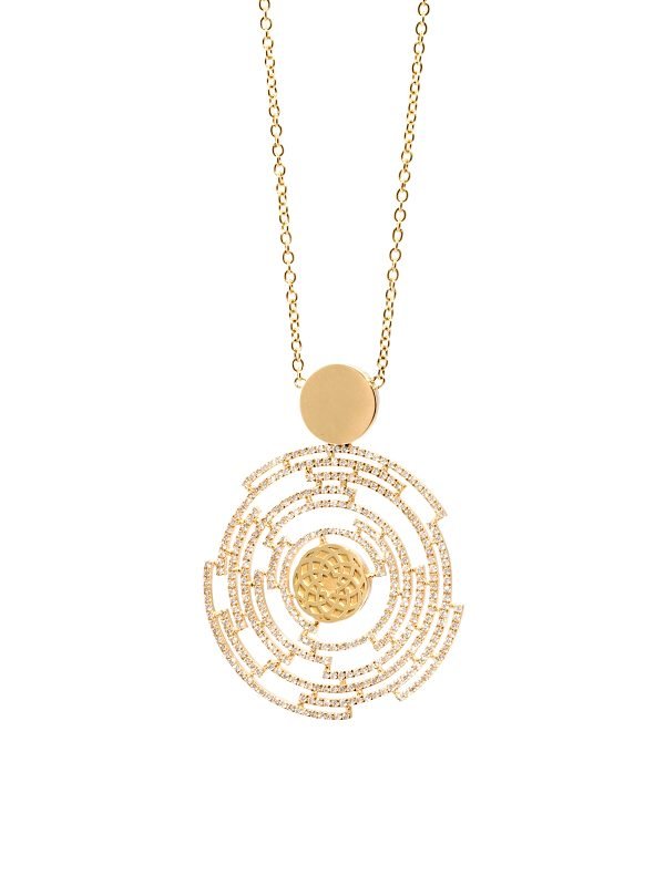 KISWAH Unity Koleksiyonu 18 Ayar Altın ve Zümrüt Orbital Döngü Kolye